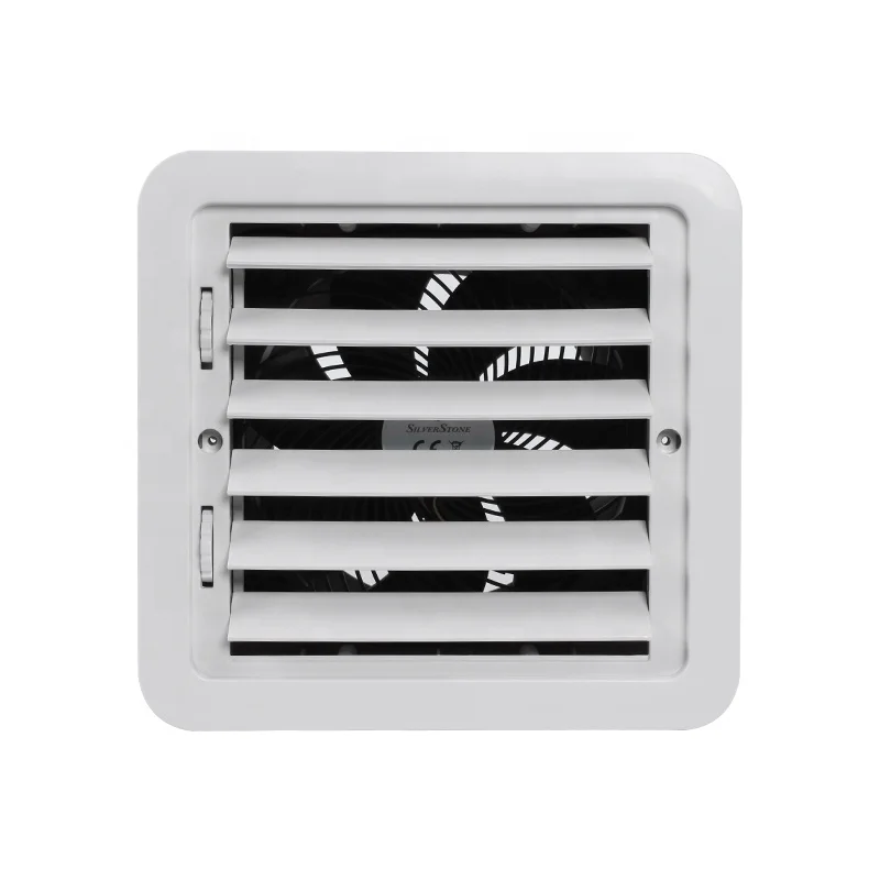 White/Black Option RV Accessory RV Side Vent Fan 12V 5.4W One-Way Silent Air Vent Ventilation Manual Control Cooling Exhaust Fan