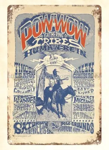 different wall decor 1967 Human Be-In Pow-Wow Event Poster metal tin sign