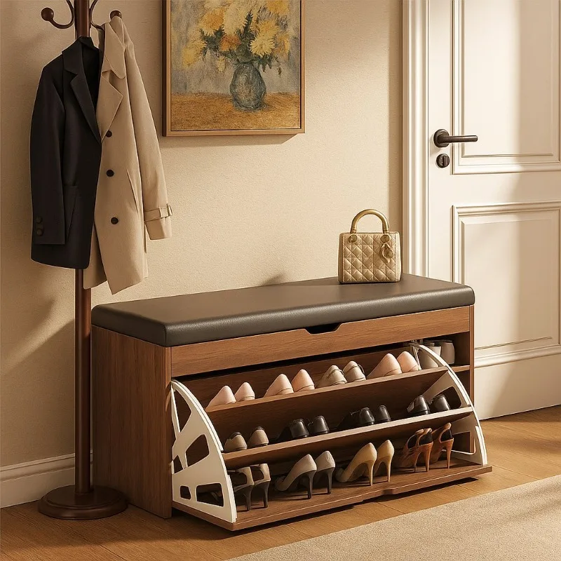 

Shoe change stool household door entrance door stool integrated shoe rack entrance small size very narrow soft bag seat cushion