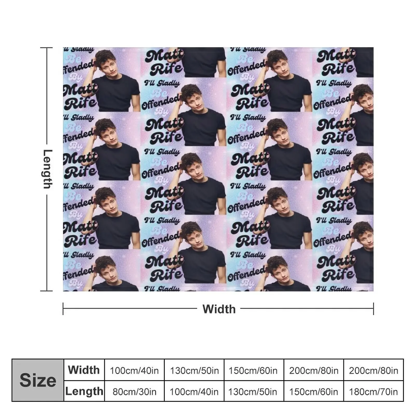 I will gladly be offended by Matt rife Matt Rife funny Throw Blanket Sleeping Bag Flannel Fabric Blankets