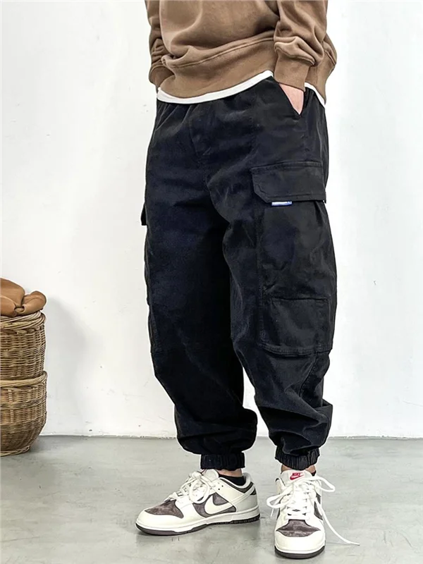 

Мужская рабочая одежда свободного кроя Harlan, брюки весна-осень, повседневные брюки с манжетами и потертостями, модная версия...