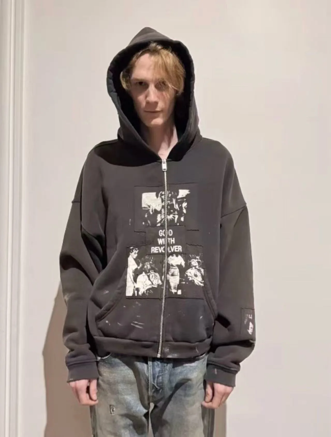 

Waed Vintage Zipper Hoodie Youth Casual Cotton Polyester Sweatirt Men's Faion Autumn Season Long Sve Hoodie