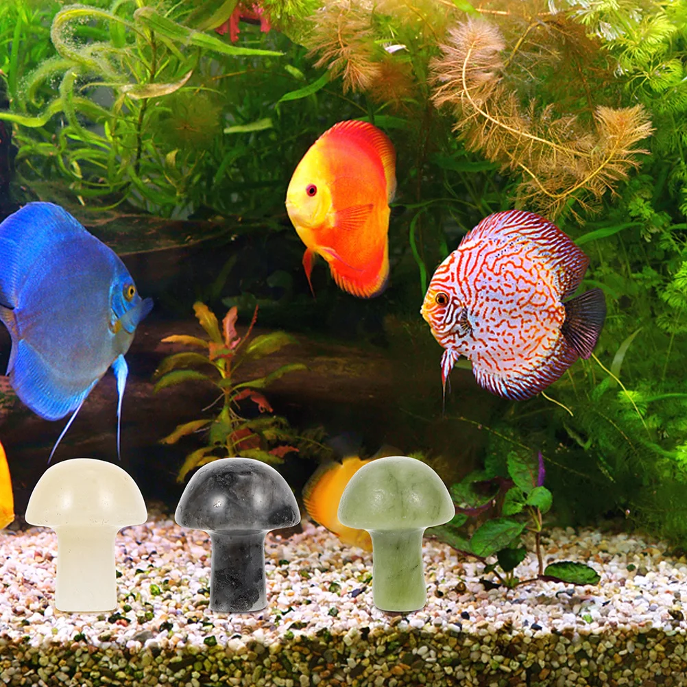 

8Pcs Mini Mushroom Decoration Set Durable Gemstone Sculptures for Flowerpot Garden Micro Landscape DIY Home Decor Accents