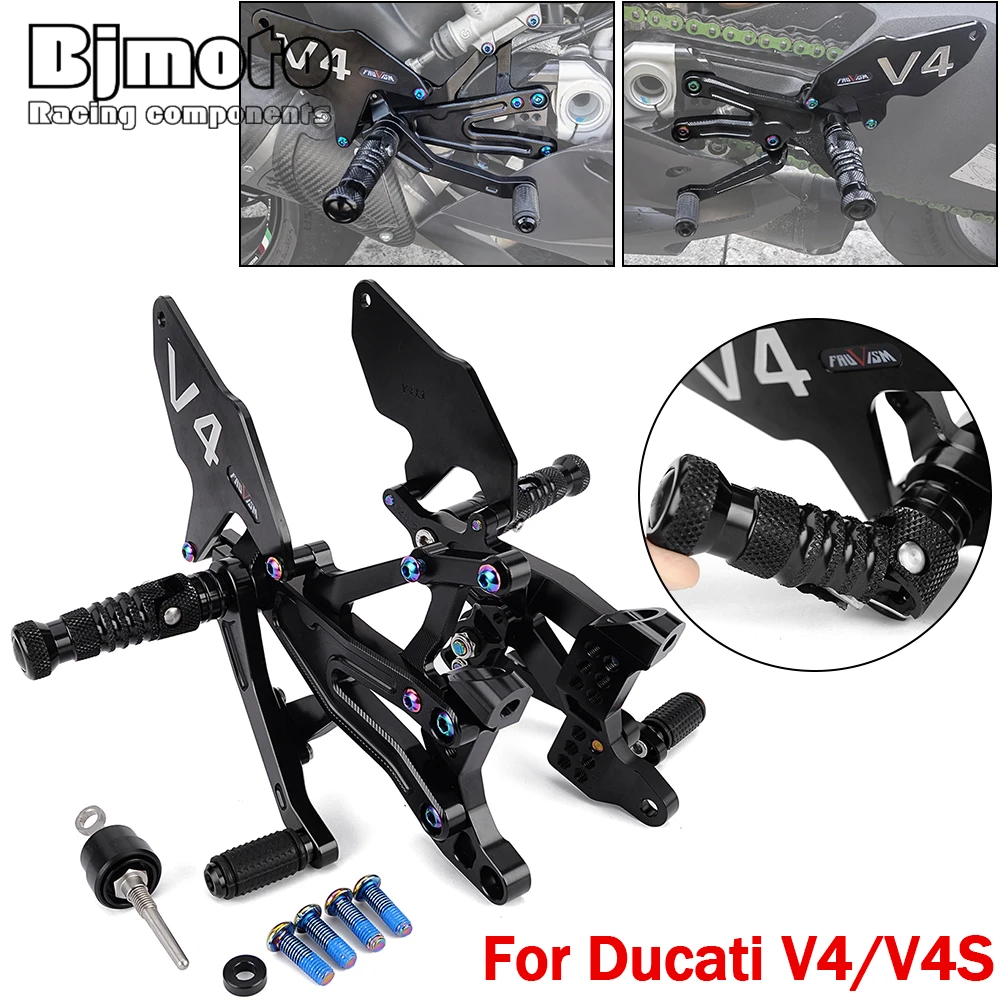 

For Ducati PANIGALE V4S V4 2018 2019 2020 2021 2022 Motorcycle Adjustable Aluminum Rearset