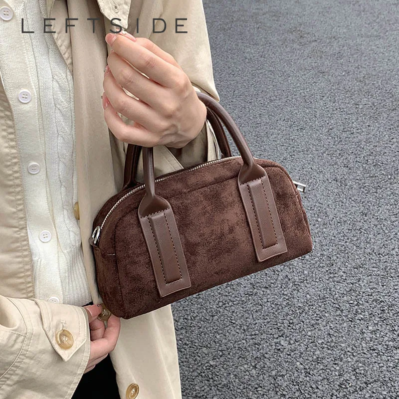 

Левая сторона, женская сумка через плечо из искусственной кожи, Зимняя мода 2024, новая ретро сумка через плечо с короткой ручкой, роскошные дизайнерские сумки