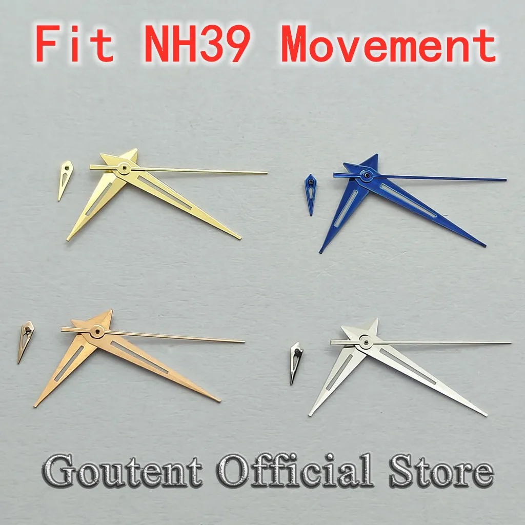 Goutent new for NH39 movement silver personality watch pointer green luminous.