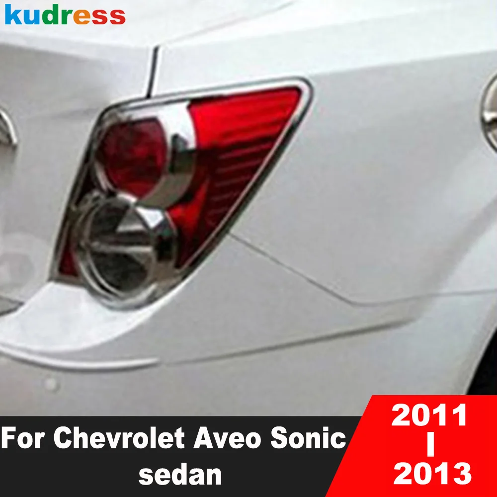 For Chevrolet Aveo Sonic 2011 2012 2013 Sedan ABS Chrome Rear Tail Light Lamp Cover Trim Car Taillight Molding Trims Accessories