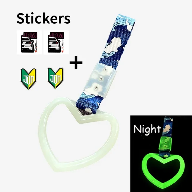 JDM Train Bus Handle Hand Strap 1pcs Tsurikawa Ring Heart Styling Drift Charm Strap Drift Auto Accessories Car Strap Decoration