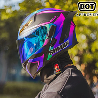 Full Face Motorcycle Helmet DOT Approved Flip Up Helmet with Dual Visors Four Seasons Modular Helmets Motorbike Moped
