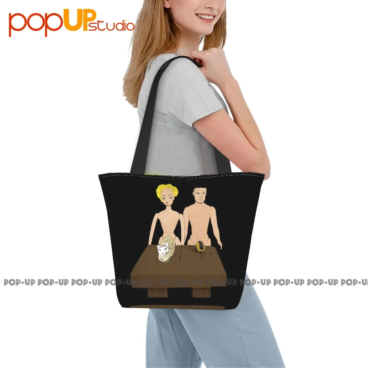 Pussy A Hot Dog Rude Funny Doll Humour Cute Handbags Polyester Shopping Bag Crossbody Bag