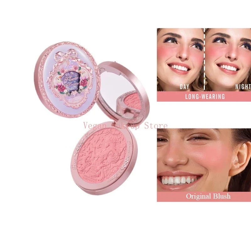 Flower Knows Midsummer Fairytales Collection Cute Makeup Blush For Dark Skin Velvet Embossed Long Lasting Waterproof Blusher