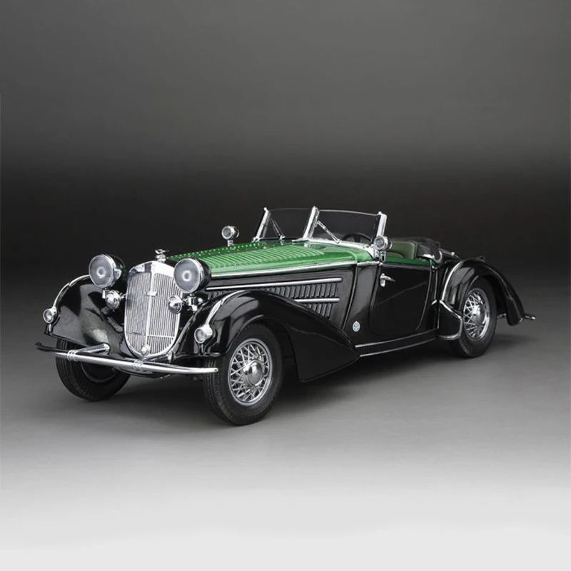 Diecast 1/18 Scale 1939 Horch 855 Roadster Classic Car Simulation Alloy Car Model Collection Souvenir Static Display Gift