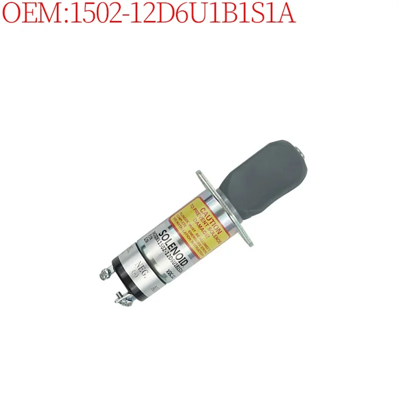 Construction Machinery Excavator Accessories 1502-12D6U1B1S1A Stop Switch Oil Cut-Off Flameout Solenoid Valve for Cummins Engine