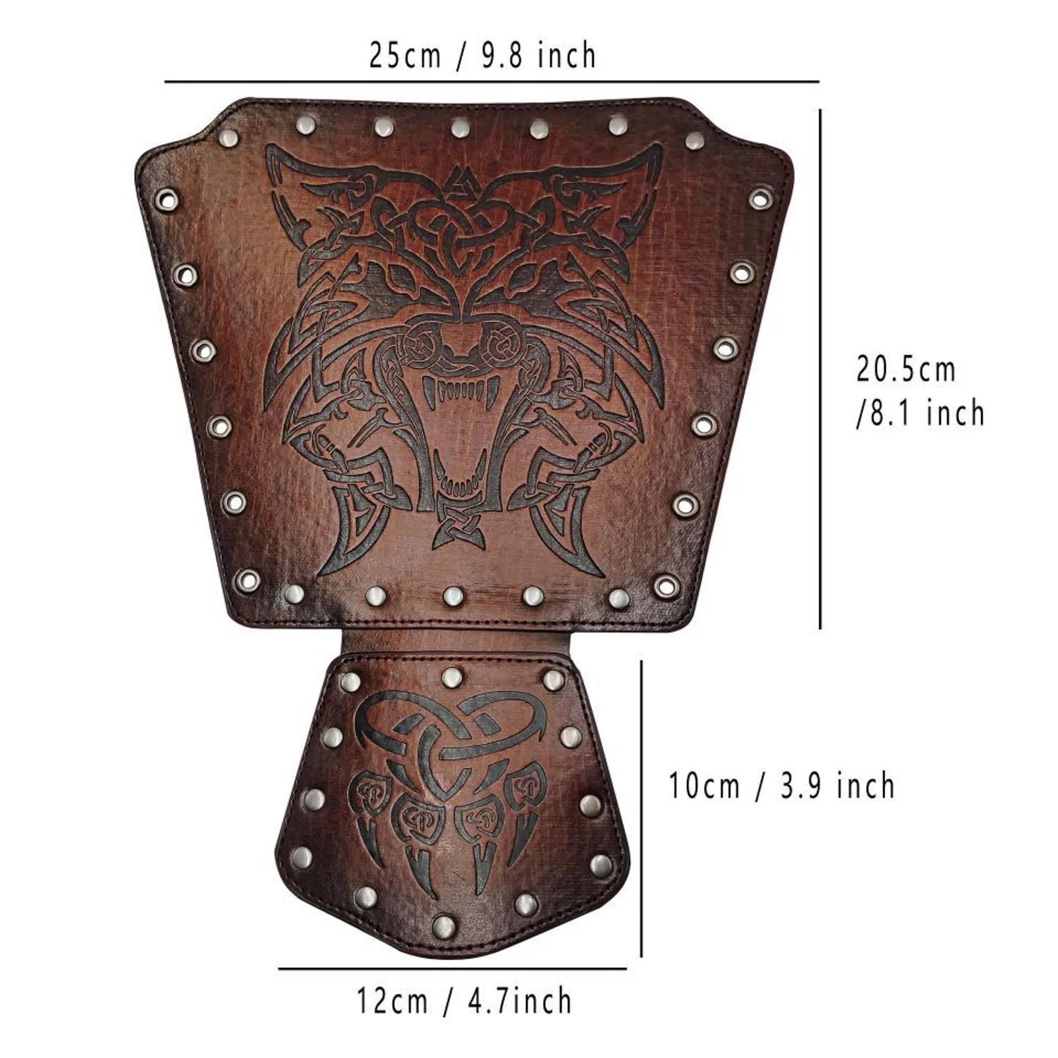 Medieval Steampunk Vintage Viking Knight Warrior Larp Cosplay PU Leather Bracer Scale Arm Armour Theatre Costume Prop