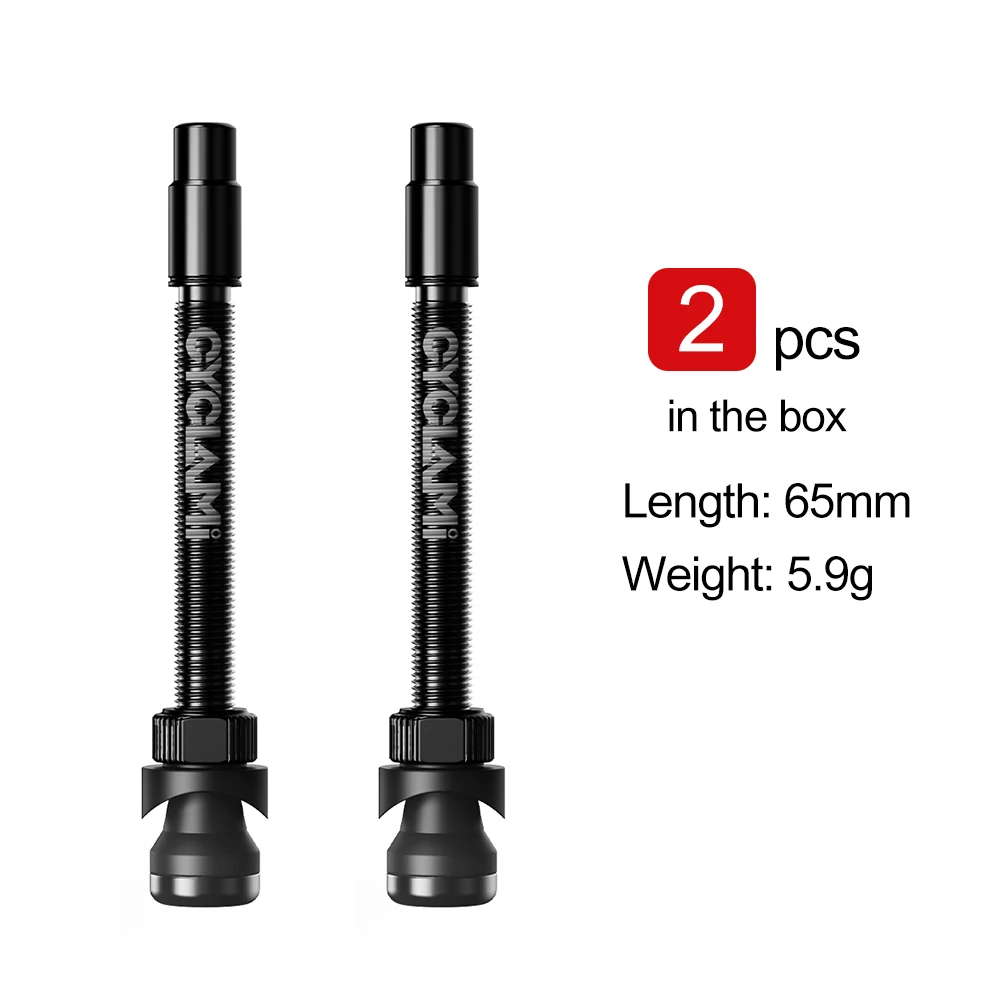 CYCLAMI 45 65 85 mm Tubeless-Ventile Fahrrad-Presta-Nippel aus Aluminiumlegierung, abnehmbares Kernluftventil für Rennrad, MTB, Mountainbike
