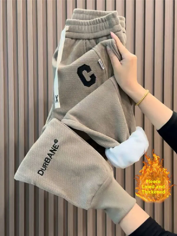 

Women's Fce Lined Thi Corduroy Work Pants Spring 2026 Loose Slimming High Waist Velvet andmother Pants Casual Trousers