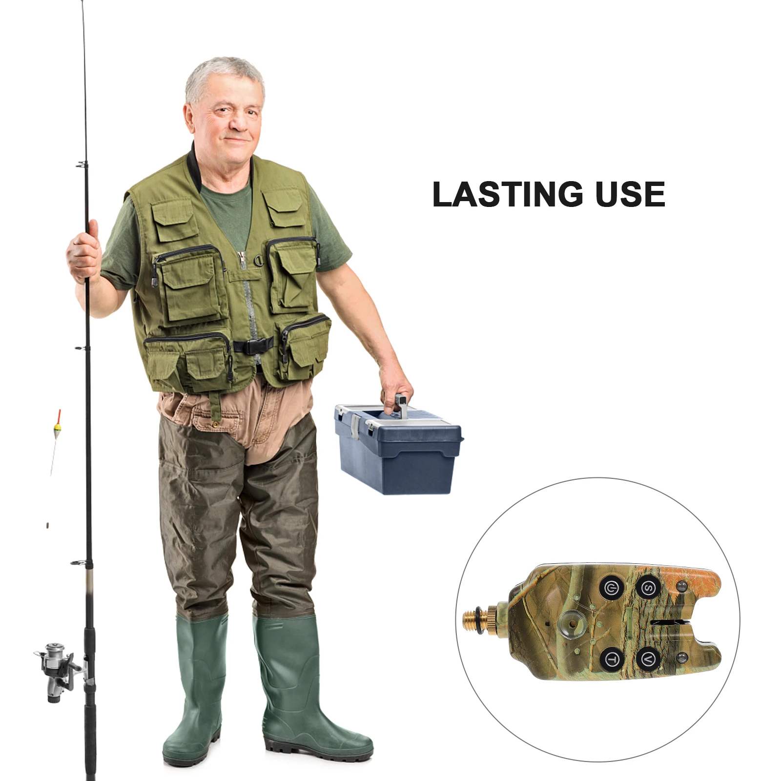 

Fishing Reminder Indicator Alarm Electronic Bite Accessory Rod Alert Durable Portable Outdoor Gear Adjustable Sensitivity