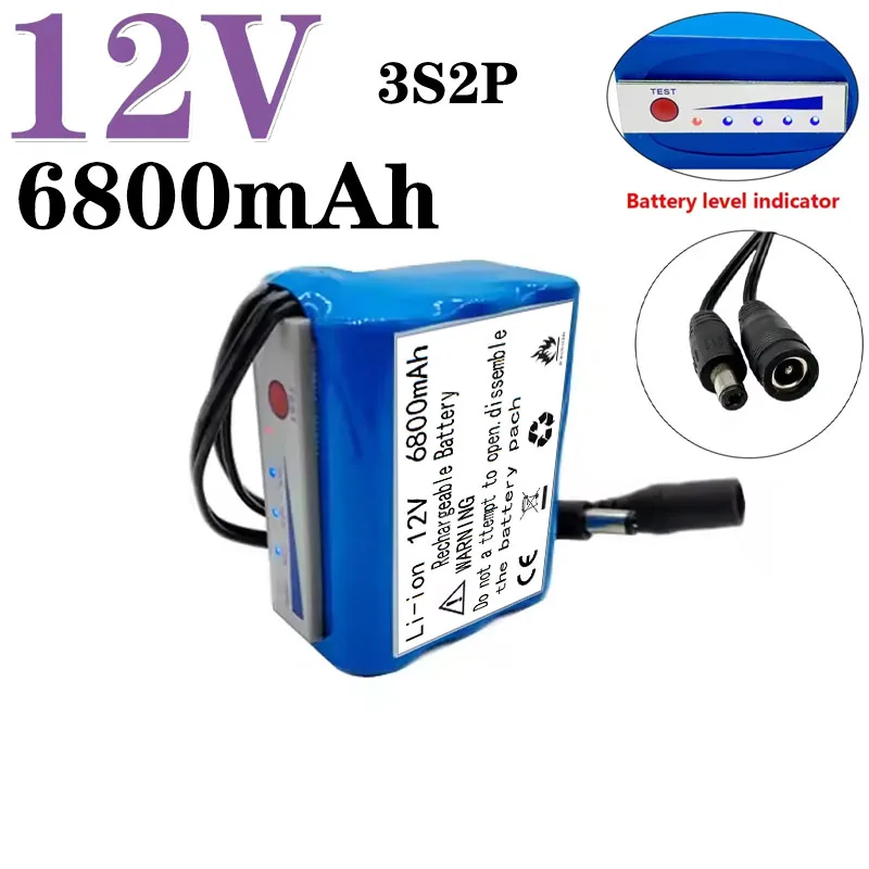 Écran De Surveillance De Puissance De Batterie 12V 6800mAh 3S2P 18650 Avec Protection BMS