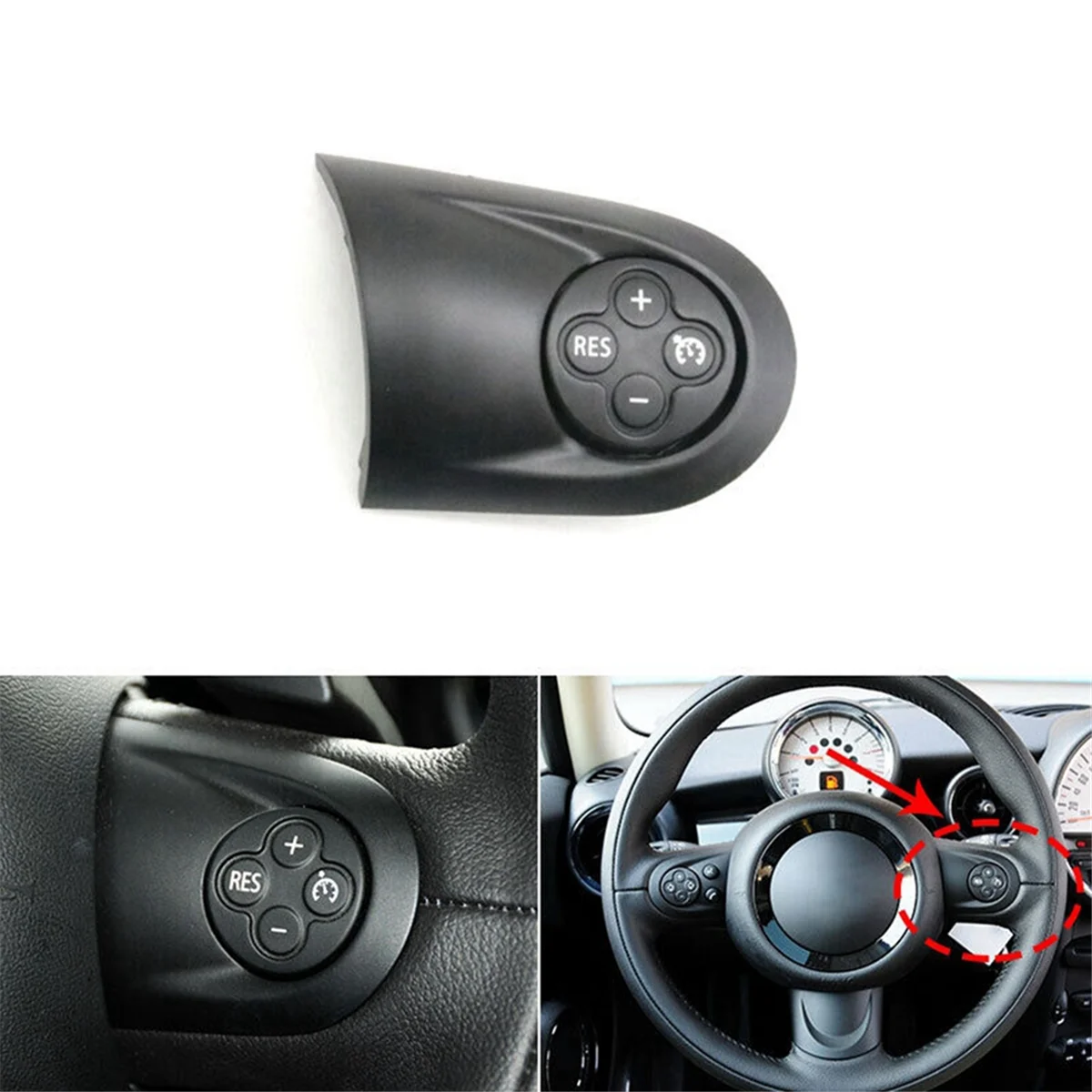 

Left Car Multifunction Volume Steering Wheel Switch Button Cover for MINI Cooper R55 R55 R57 R57 R58 R59 R59 R60 R61JADD