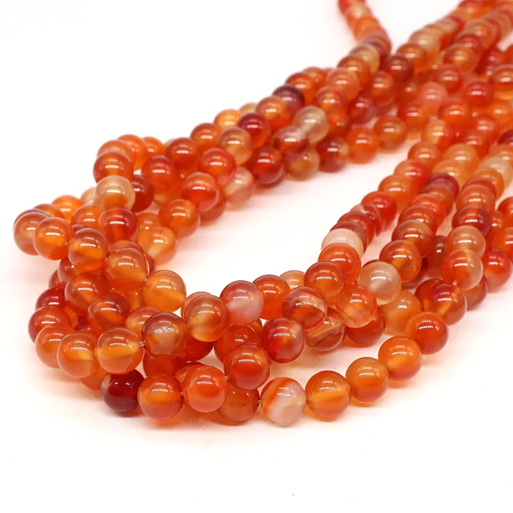 Red Carnelian Agate Natural Stone Beads For Jewelry Making 4/6/8/10mm Round Loose Beads DIY Necklace Bracelet Accessories