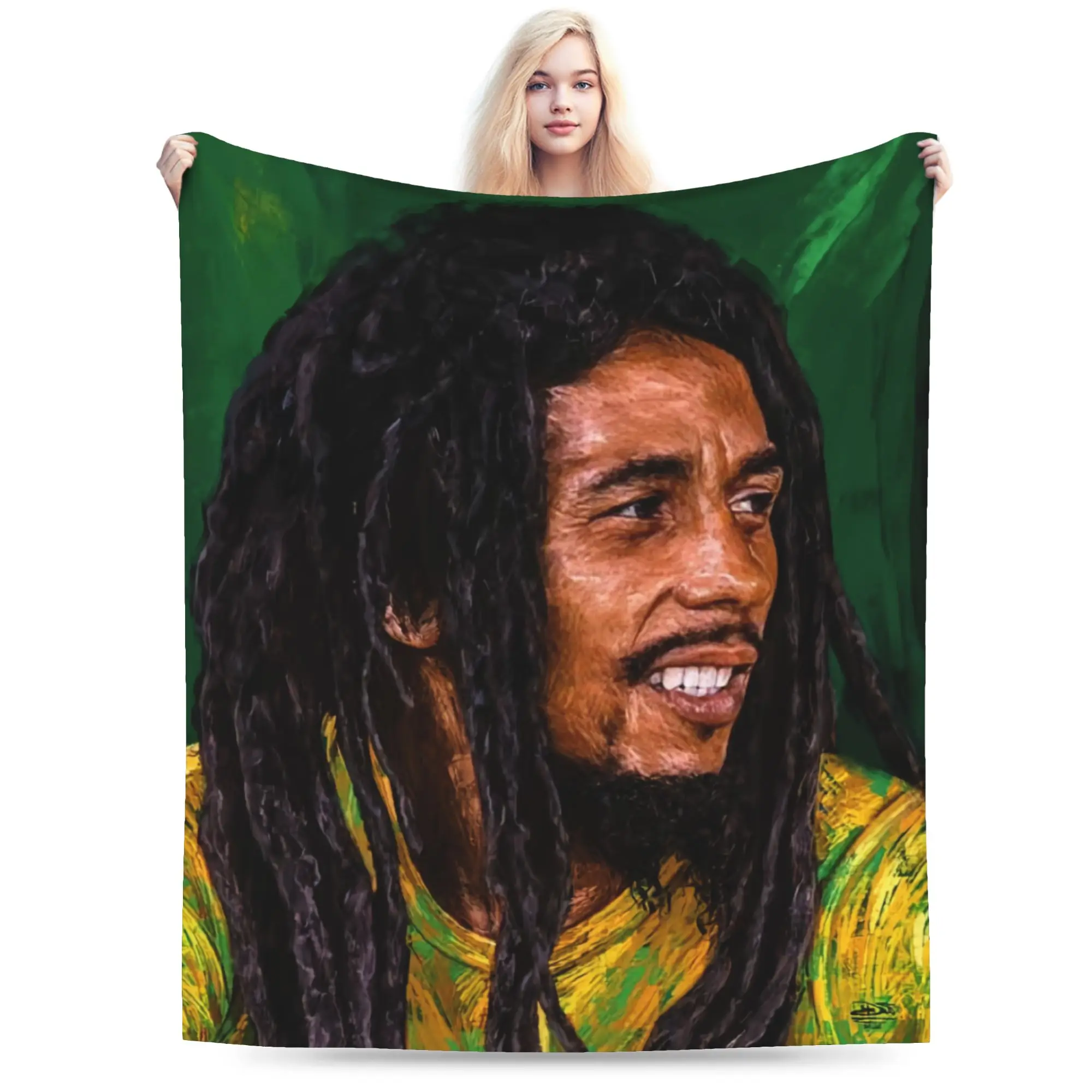 B-Bobs M-MarleyS One Love Super Soft Blanket  Kids Adult Plush Throw Blanket Pattern Home Decor Flannel Bedspread Sofa Bed Cover