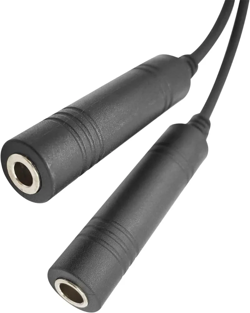 GA Dual Plugs Cuffie per aviazione generale a U174/U Connettore adattatore per cuffie per elicottero Cavo di prolunga per cablaggio civile da 7,1 mm