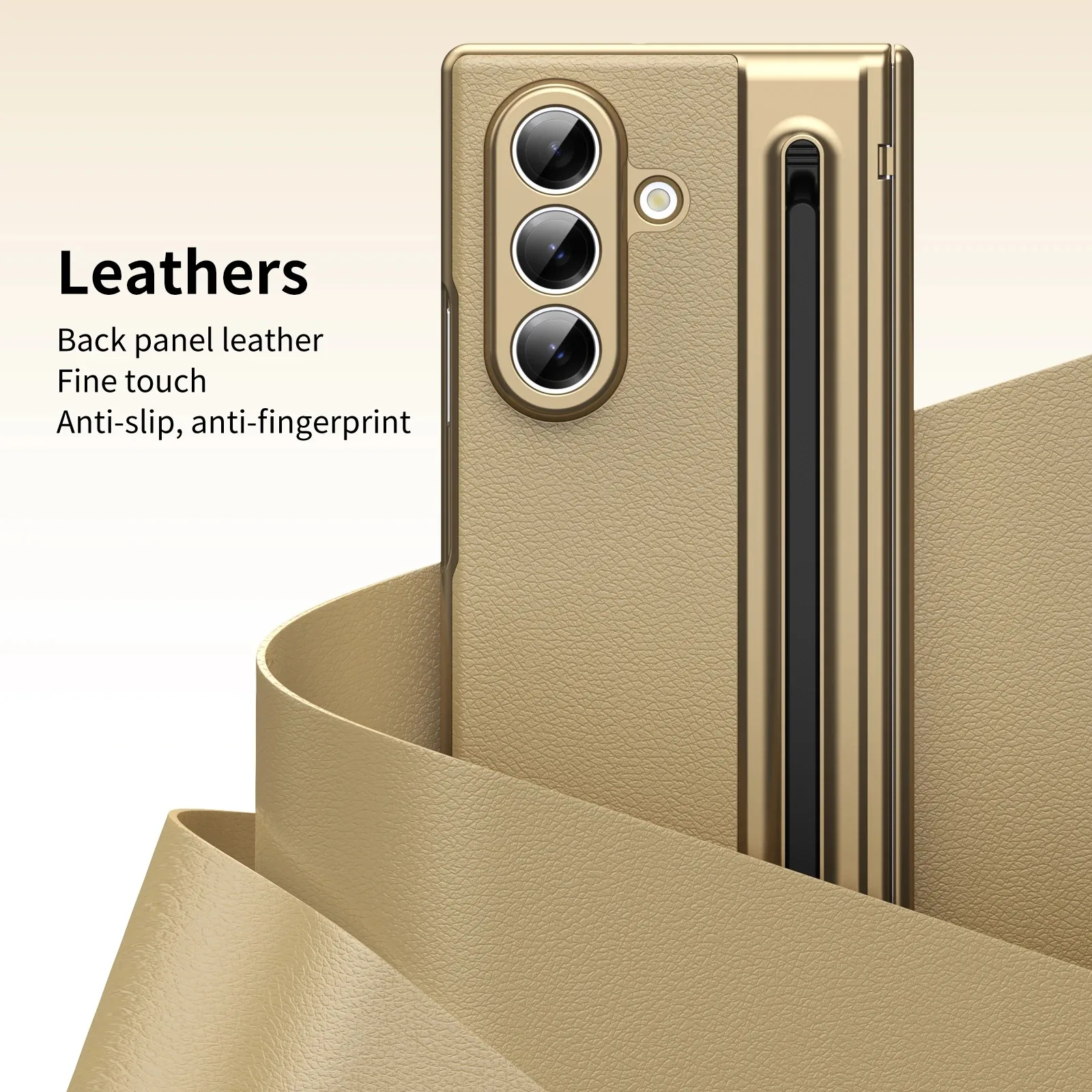 

Suitable For Samsung Galaxy Z TriFold 360° Folding Flap Leather Pen Groove Tempered Glass Film Drop Resistant Phone Case