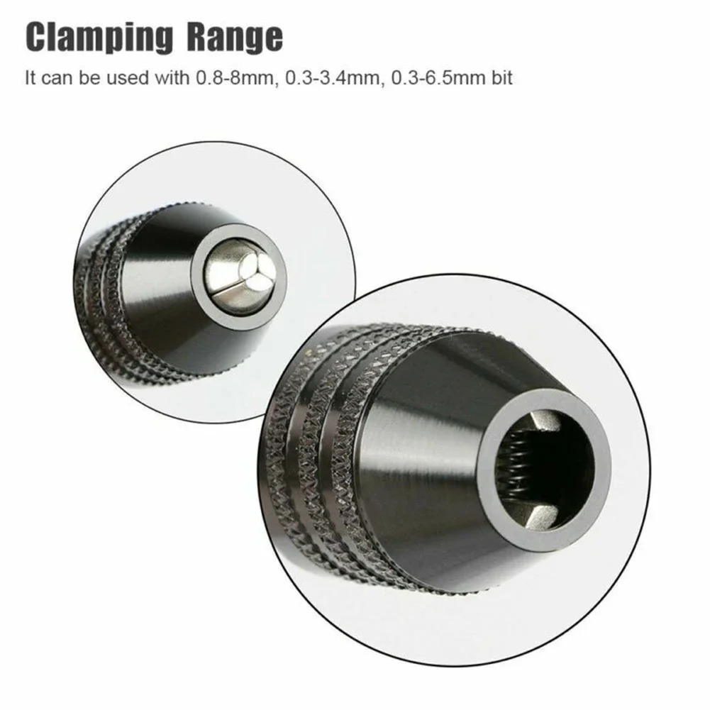 1 szt. Multi uchwyt wiertarski bez klucza 0.3-8mm konwerter 1/4 "uchwyt sześciokątny szybkiej wymiany adaptera konwerter uchwytu do wiertarki elektrycznej