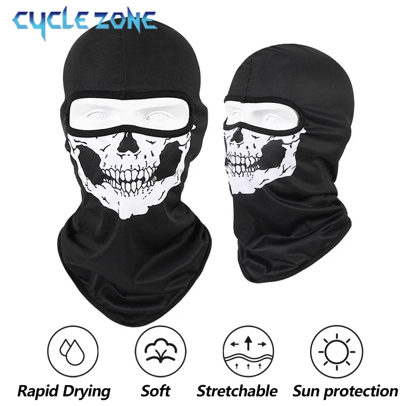 Motorcycle Balaclava Face Mask Bike Full Face Skull Mask Men Hat Ski Cap Anti-UV Windproof Head Neck Warmer Bicycle Helmet Liner