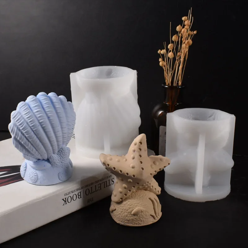 Sea Horse Silicone Molds Starfish Shell Ocean Series Candle Mold Handmade Soap Plaster Resin Craft Casting Mould Home Decor