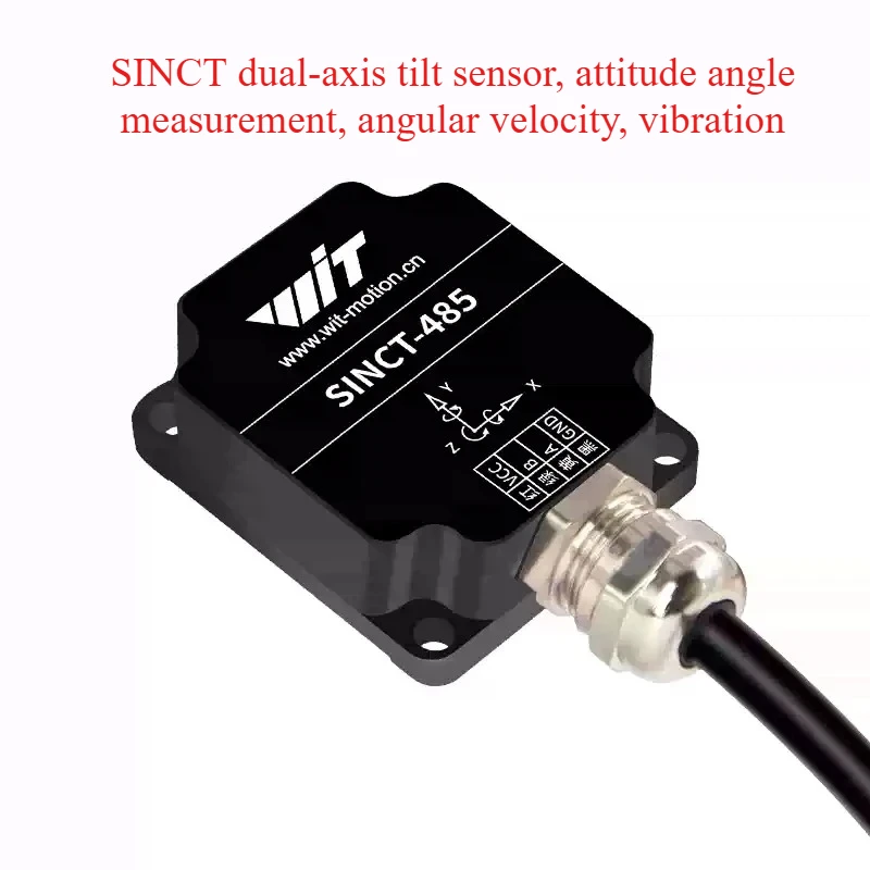SINCT dual-axis tilt sensor, attitude angle measurement, angular velocity, vibration, Modbus PLC