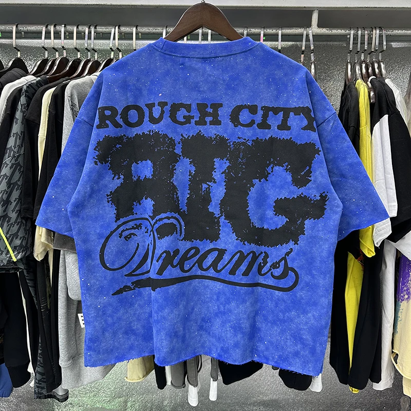 Summer BKYS American Hip Hop Clown Print Distressed High Street Rhinestone T Shirt Men Women  Short Sleeve