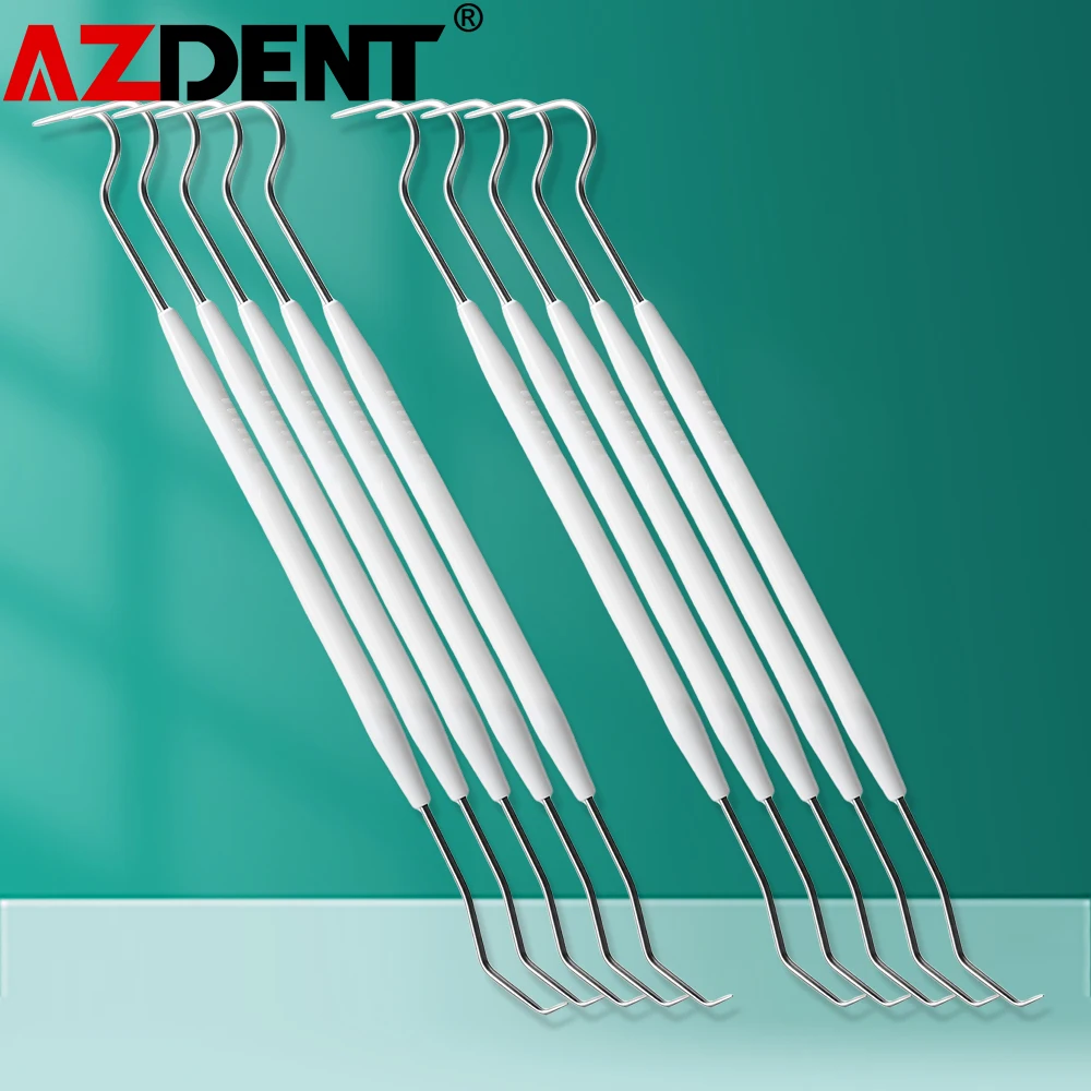 

10 шт. AZDENT стоматологический зонд из нержавеющей стали, пародонтальный зонд Explorer, крючок для захвата, эндодонтическое оборудование, инструменты для чистки зубов