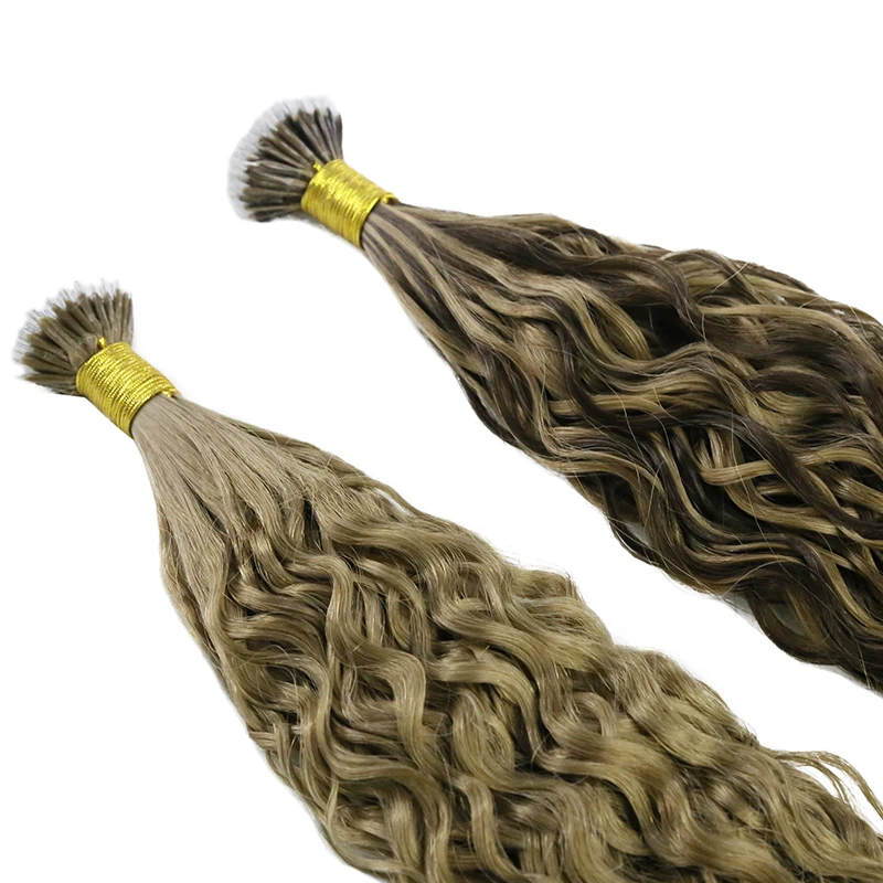 50g/Set Natural Wave Nano Ring Micro Bead Human Hair Extention Real Remy Hair Natural Keratin Capsules Fusion Micro Link Hair