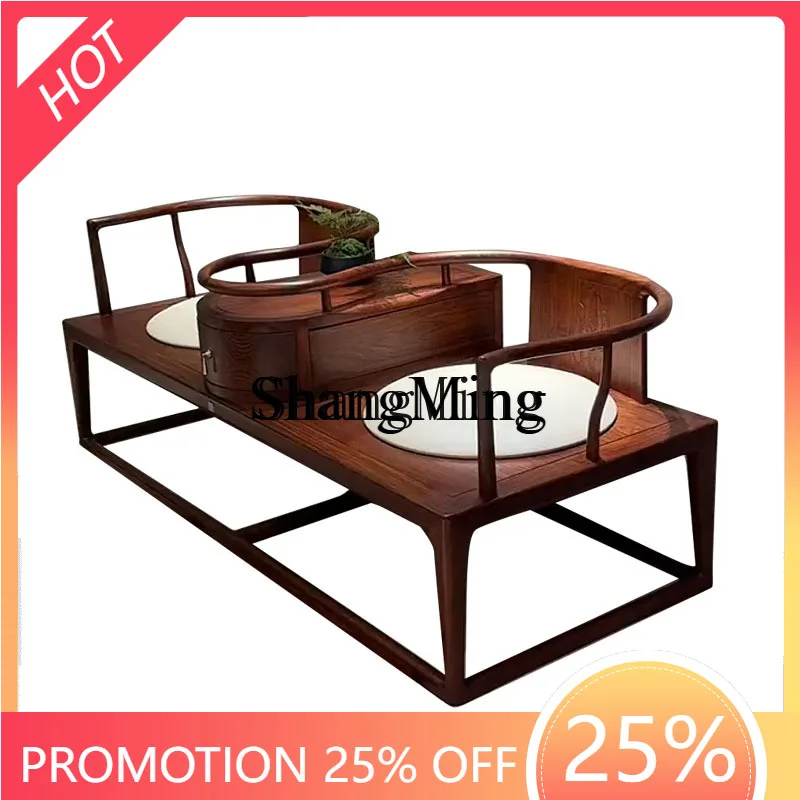 

ZYY домашний высококачественный новый китайский черный дзен двойной цельный стул для гостиной, спальни, шезлонг из цельного дерева, кровать, диван