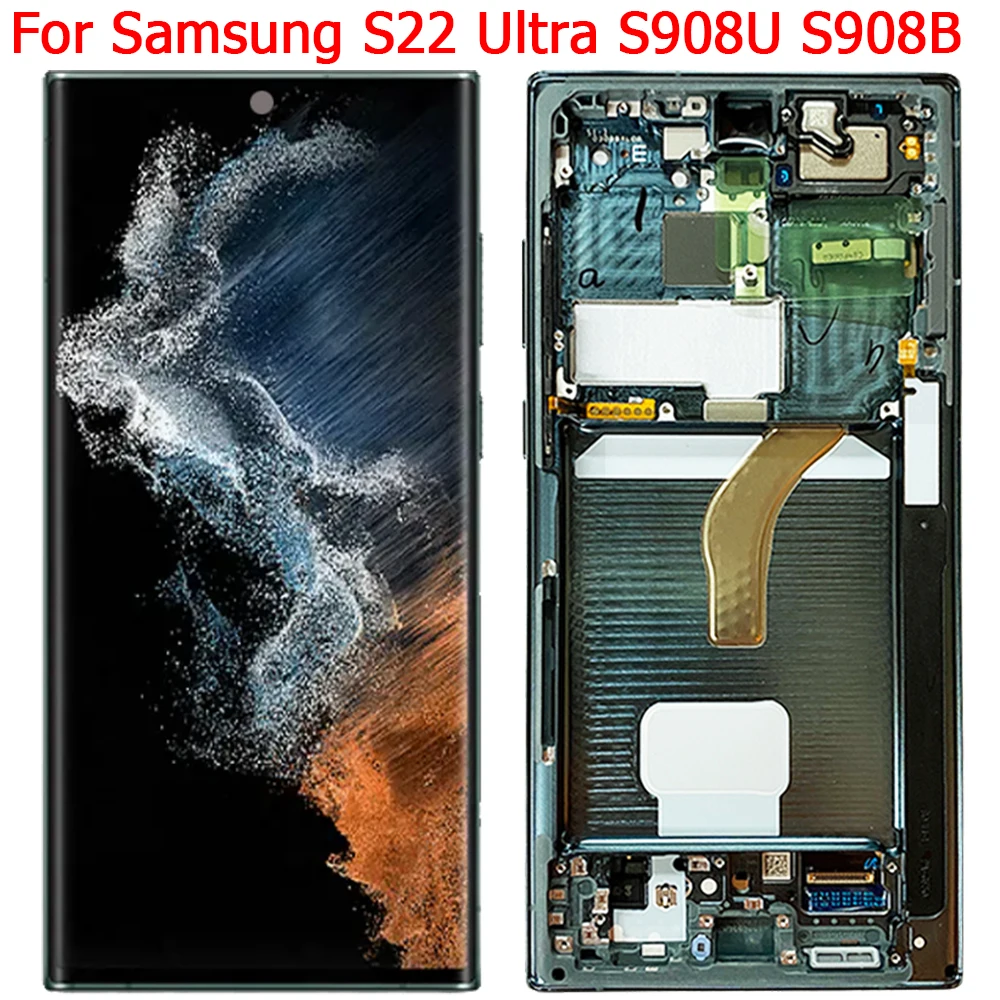 

ЖК-дисплей с сенсорным экраном и рамкой для Samsung S22 Ultra SM-S908E S908B S908U