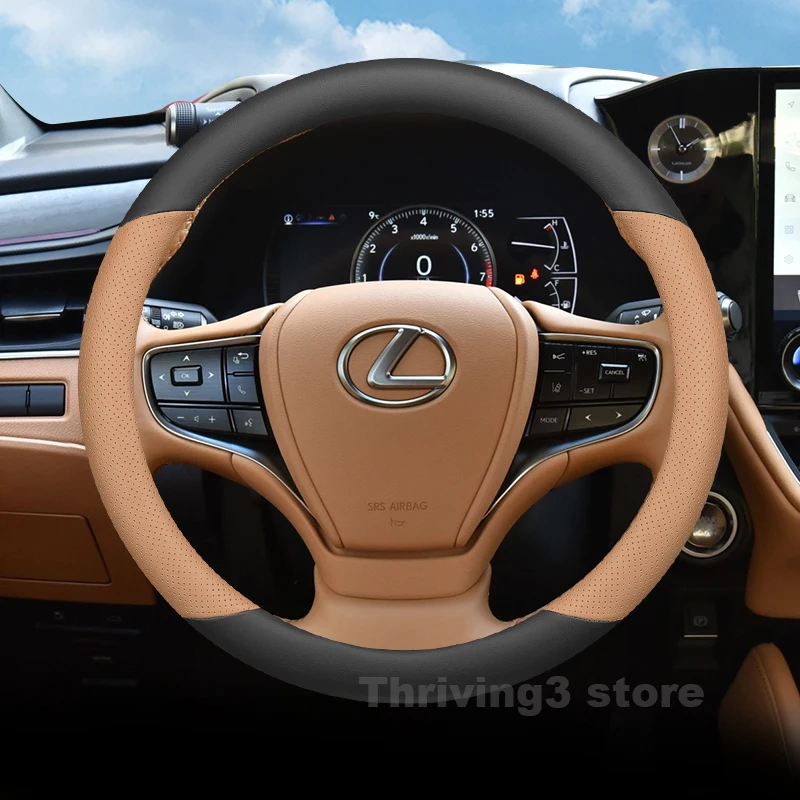 Capa de couro para volante de carro, para lexus nx200t nx250 nx300h es350 es300h rx350 rx450h série acessórios interiores automotivos 2025