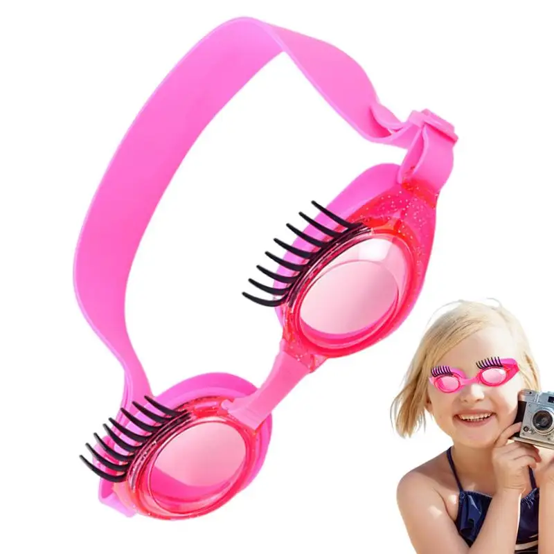 Eyelash Goggles For Swimming Non-Slip Leak-Proof Girl Eyelashes Goggles Goggles Case Included Adjustable Fit UV Protection For