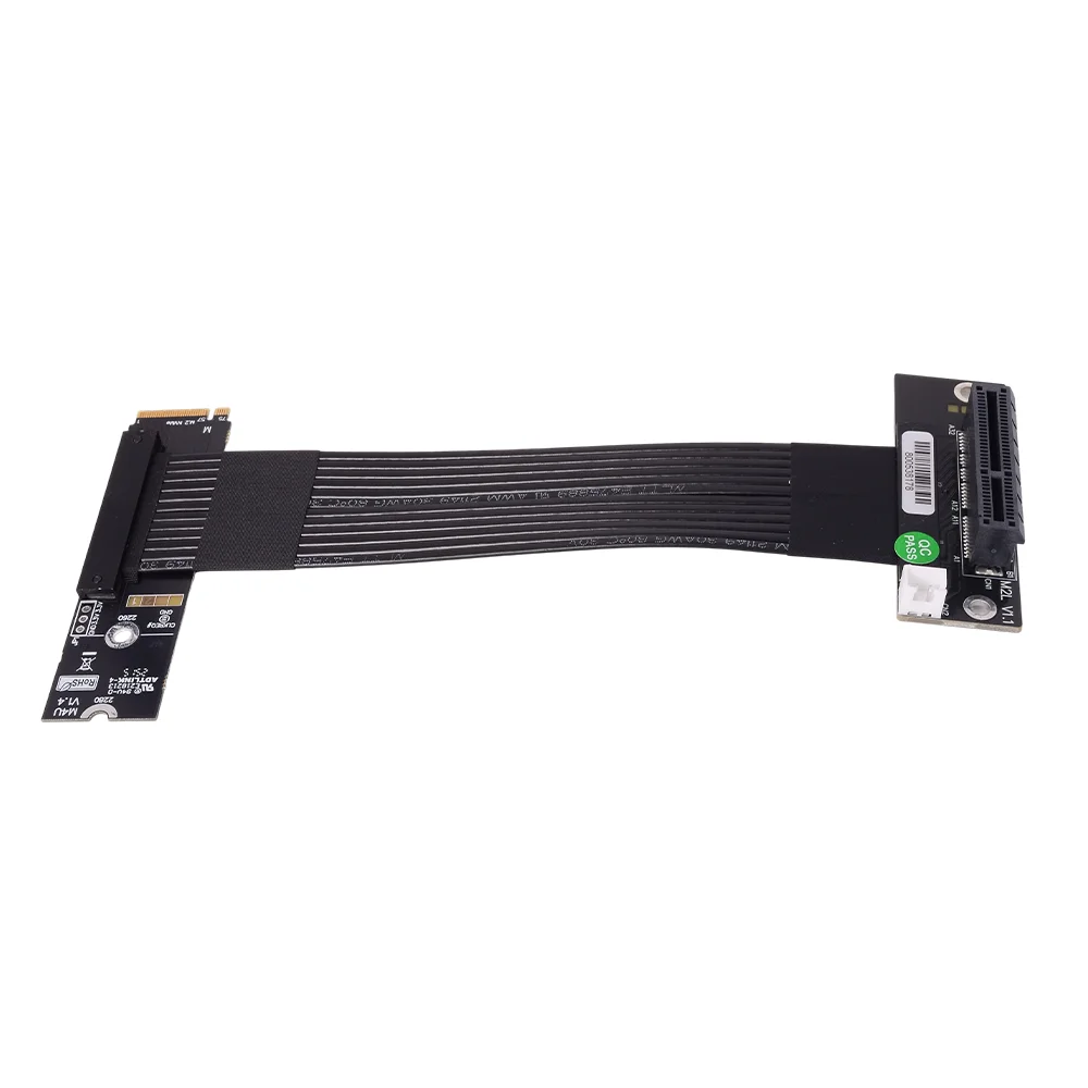 ADT-Link-PCIe-X4-4-0-3-0-Extension-Cable-PCI-Express-4x-To-M.2-NVMe-M-Key-2280-Riser-Adapter-Gen4-0-Signal-Connect-64G/bps