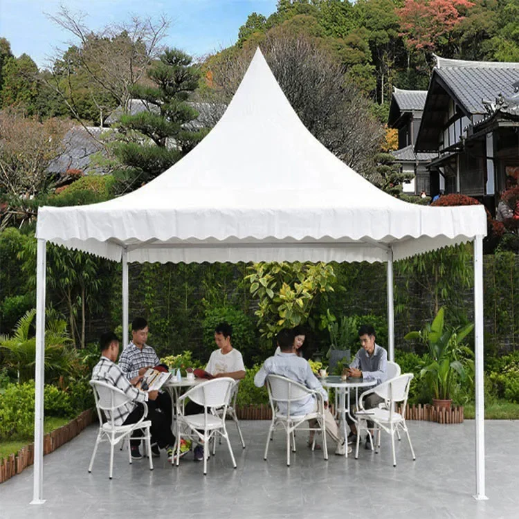 Outdoor European-style pointed shed with white ceiling, conical roof, car show, party, four-post wedding celebration, sunshade t