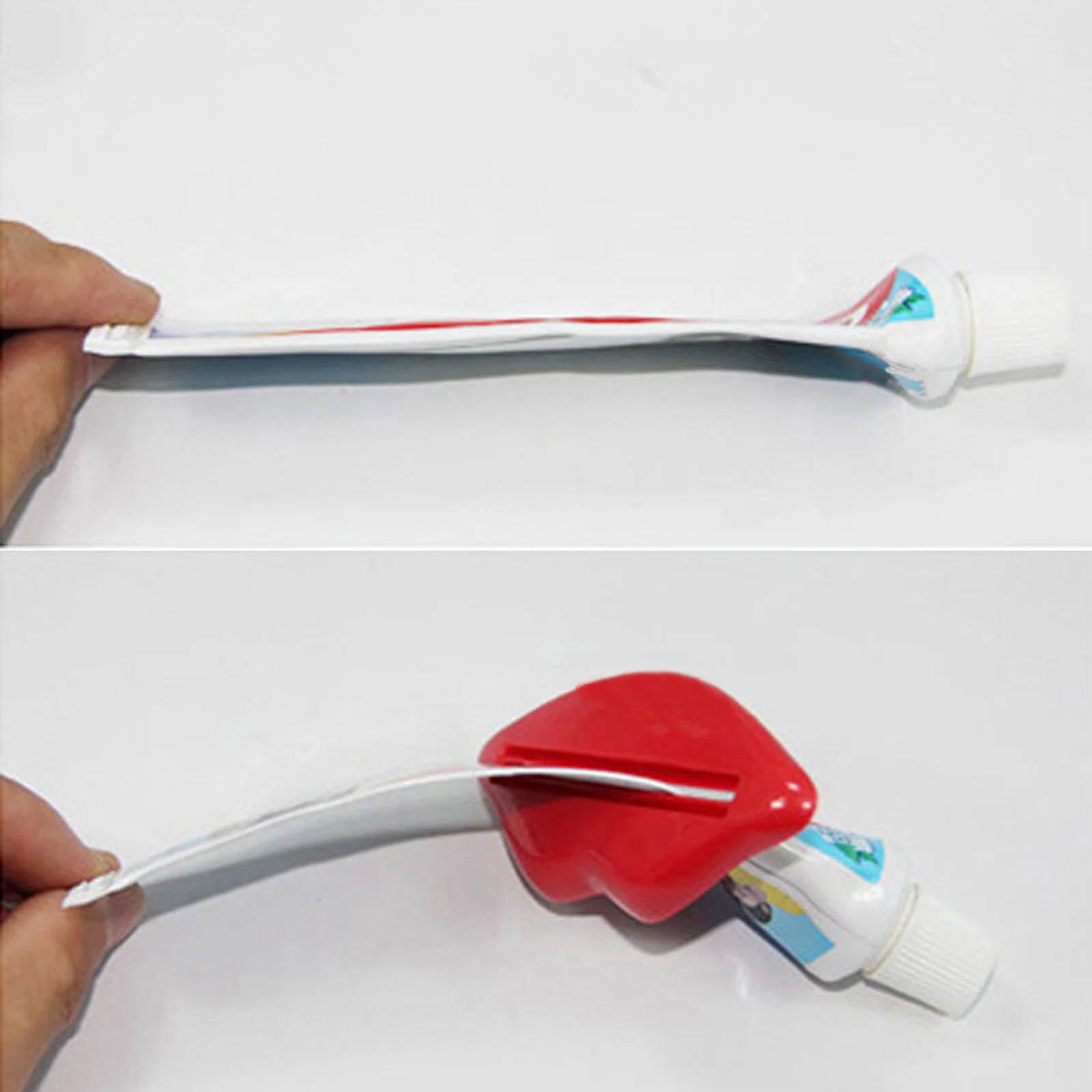 New Fun Lips Plastic Tooth Paste Dispenser Holder Rolling Tube Squeezer Toothpaste Bathroom Accessory Supplies Random Color