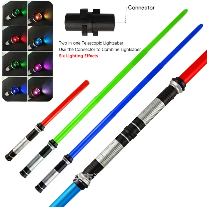 1Pcs Laser Sword Lightsaber Cosplay Prop Saber Light up LED Sound Children Outdoors Luminous Lightsaber Toys Boy Flashing Gift