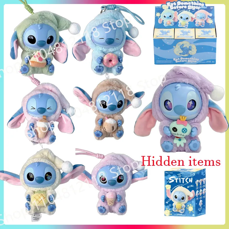 

Kawaii Nwe Stitch Blind Box Bag Eat Some Thing Before Sleep Series Виниловый кулон Милая кукла Mystery Box Пушистая кукла-сюрприз в подарок