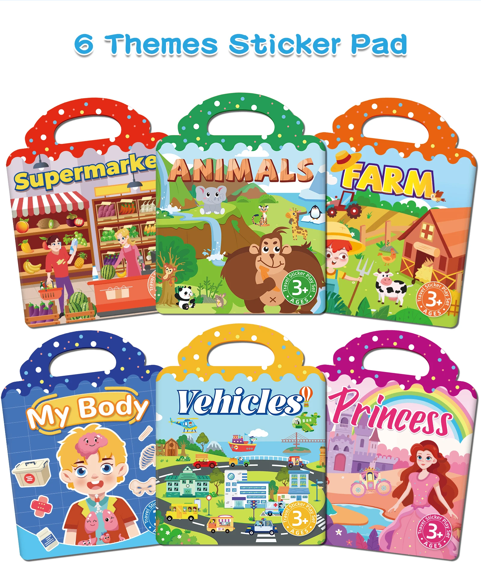 Wiederverwendbare DIY-Aufkleber für Kinder, Bücher mit mehreren Themen, Blasenaufkleber, Gelee-Aufkleber, tragbar, Montessori-Aufkleber, Spielzeug, Geschenke für Kinder – Detail 1