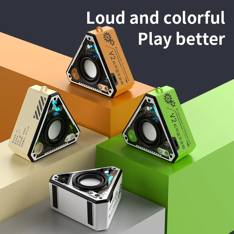 V2 Mini Atmosphere Night Lights For Wireless Bluetooth Speaker Subwoofer HiFi Surround Sound Outdoor Home Portable Music Player