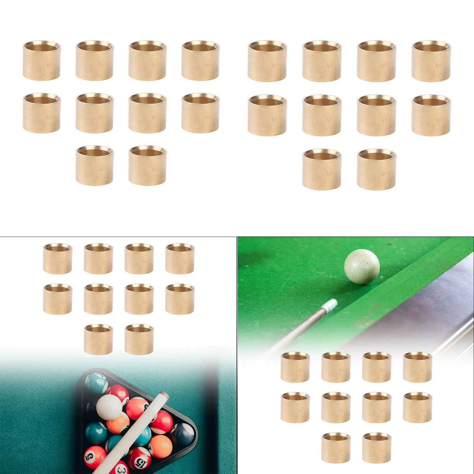 

10Pcs Billiard Cue Stick Ferrule Metal Pool Cue Ferrule for Snooker Billiard