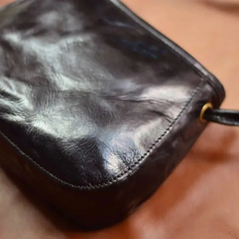 

AETOO New vintage art hand plant tanned head layer cowhide bucket bag leather half round one shoulder oblique span women bag sof