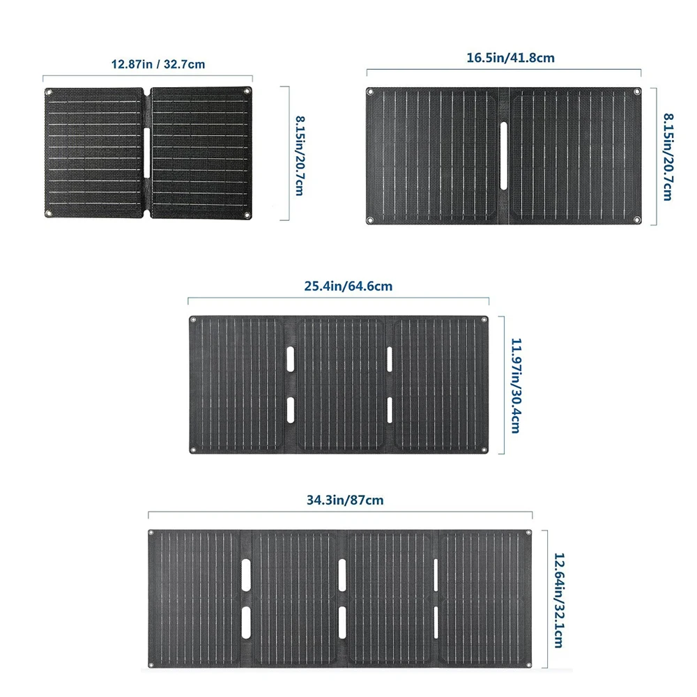 ETFE Solar Panel with Type-C/USB/DC Interface, IPX6 Waterproof Solar Panel for Mobile phone, Power bank, Camping Light Charger