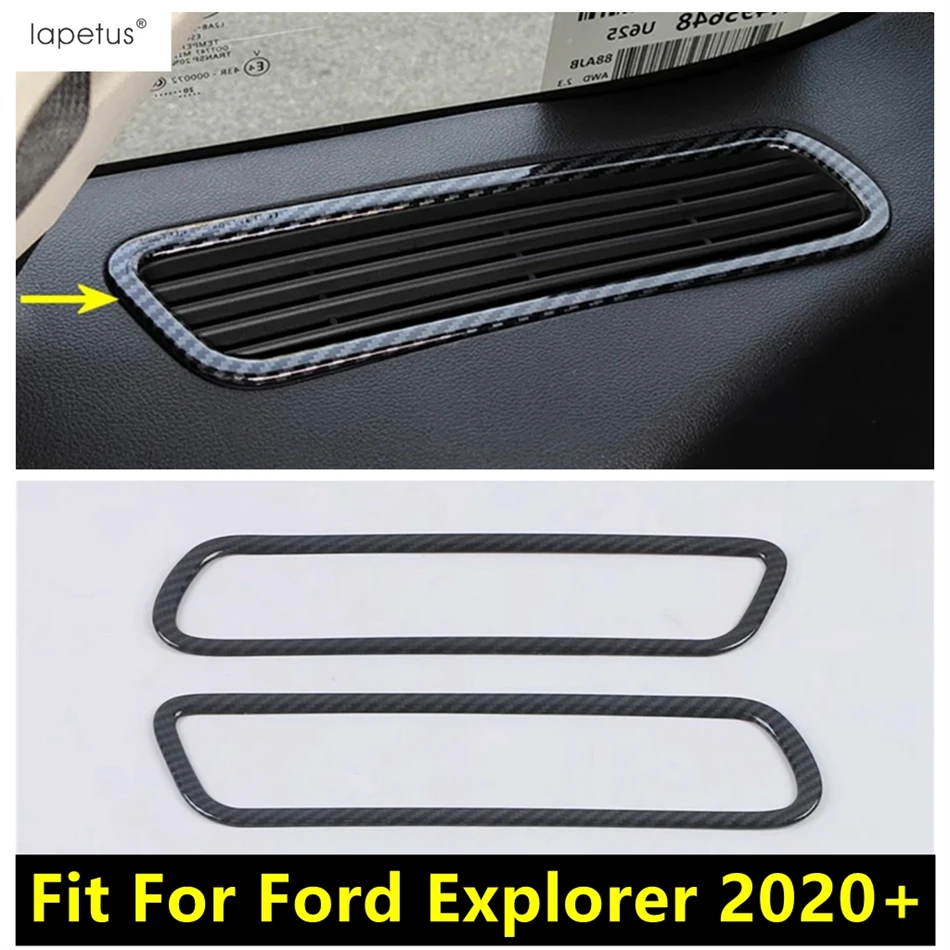

Car Third Row Seat Door Air AC Conditioning Vent Outlet Frame Cover Trim For Ford Explorer 2020 - 2023 Carbon Fiber Accessories