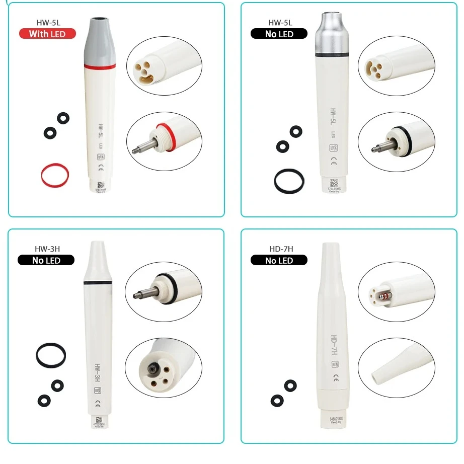Lab  Piezo Scaler Handpiece HW-3H LED Fit for S+TELEC DTE WO+DPECKER E+S VRN Lab Ultrasonics Scalers Get 1pc Tips